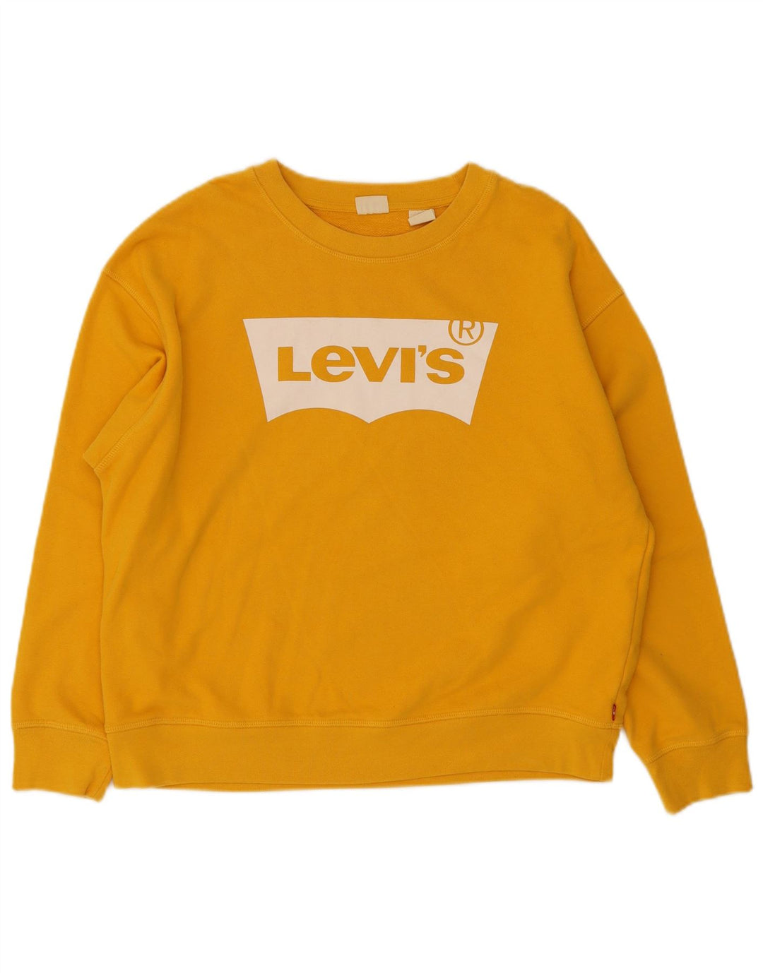 Suéter gráfico feminino Levi's UK 16 grande algodão amarelo