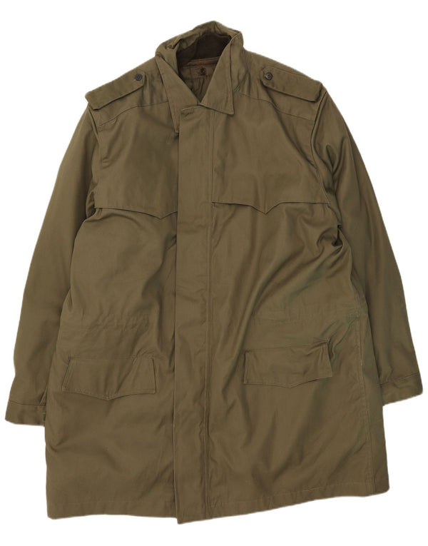 Casaco impermeável masculino vintage UK 46 3XL cáqui