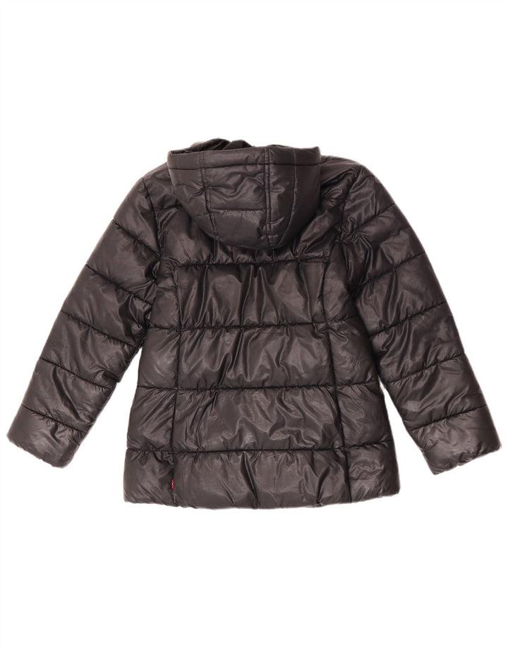Jaqueta acolchoada com capuz para meninas Levi's 9-10 anos poliéster preto
