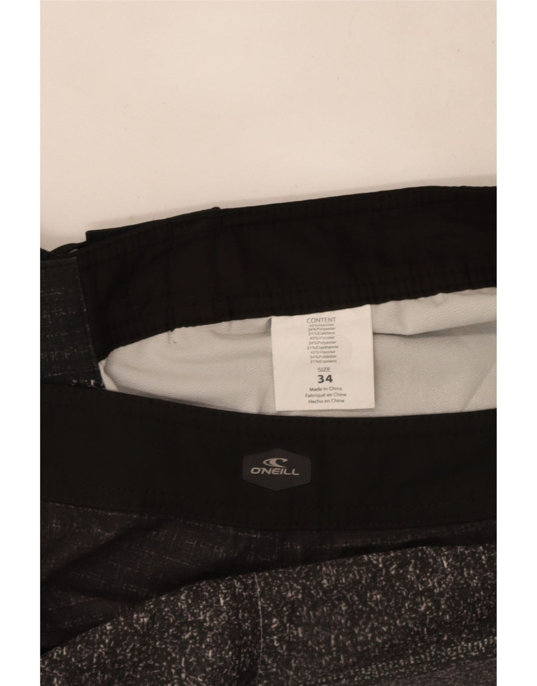 Shorts de natação masculino O'Neill grande viscose listrada cinza