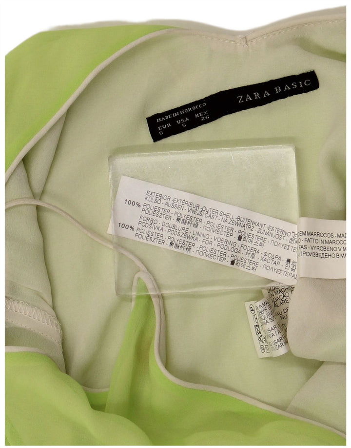 Zara Womens Cami Top UK 10 Pequeno Poliéster Verde