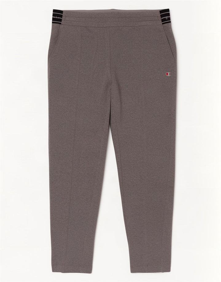Calça feminina Champion com estampa gráfica UK 14 bloco colorido cinza médio
