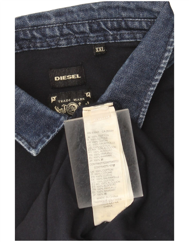 Camisa polo masculina Diesel 2XL algodão azul marinho