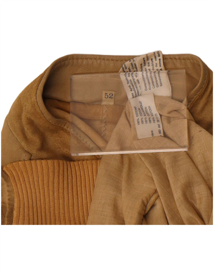 Jaqueta bomber masculina vintage de camurça IT 52 XL algodão marrom