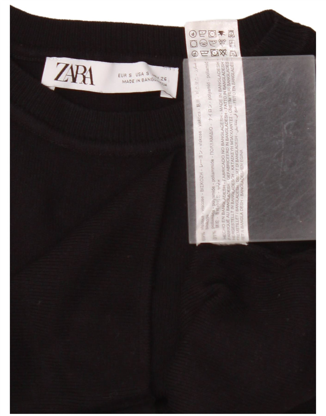 Regata feminina ZARA com colete curto Reino Unido 8 pequena viscose preta