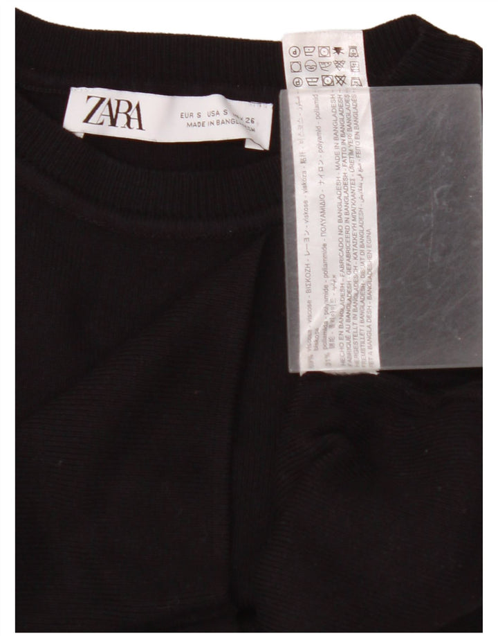 Regata feminina ZARA com colete curto Reino Unido 8 pequena viscose preta