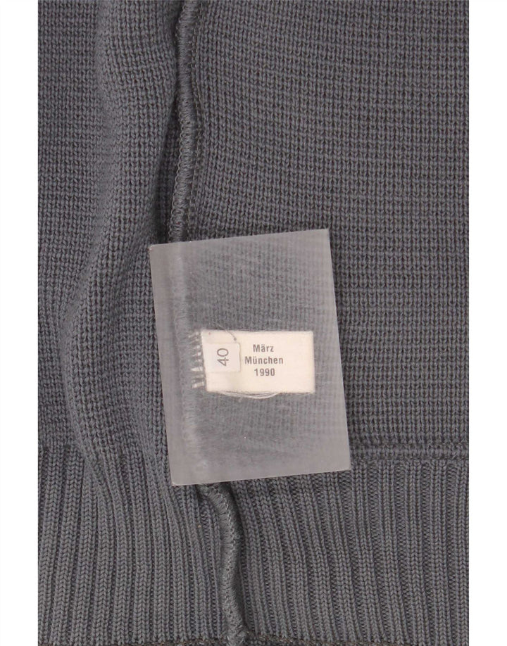 Suéter Cardigan Masculino Vintage EU 40 Lã Cinza Médio
