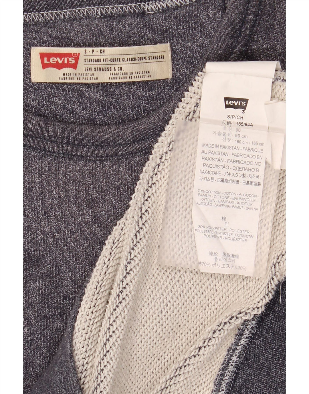 Moletom masculino Levi's Standard Fit pequeno algodão manchado azul marinho