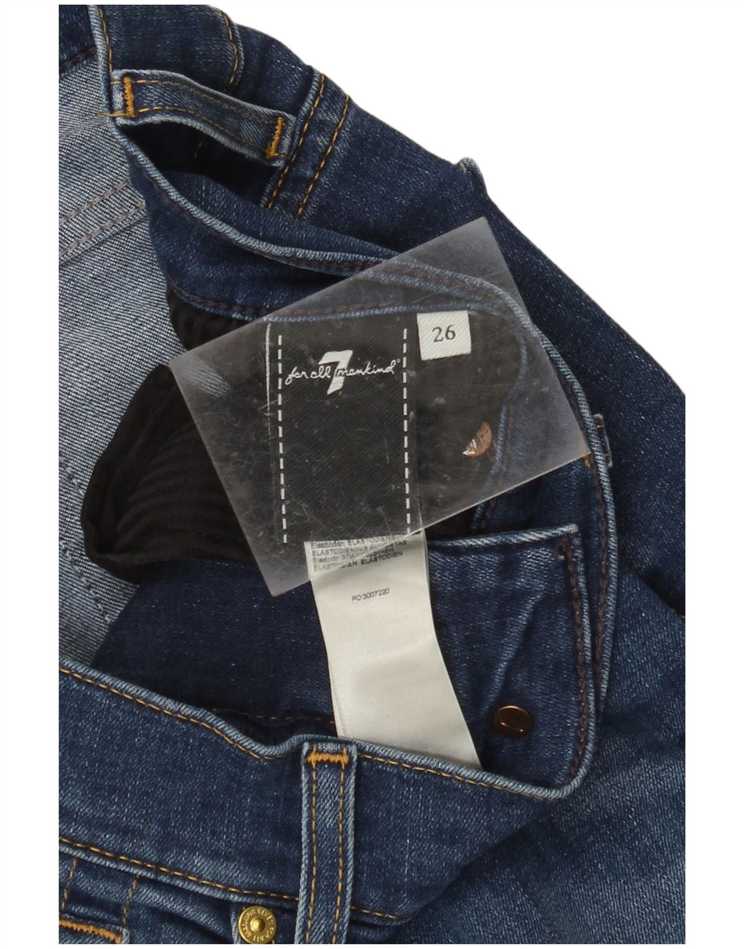 7 FOR ALL MANKIND Calça jeans feminina slim W26 L28 algodão azul