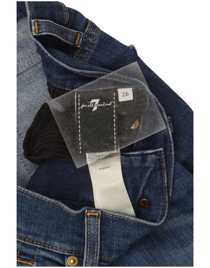 7 FOR ALL MANKIND Calça jeans feminina slim W26 L28 algodão azul