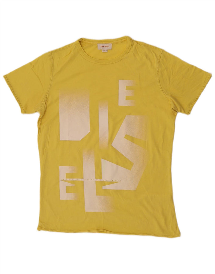 Diesel Camiseta masculina gráfica Top pequeno amarelo