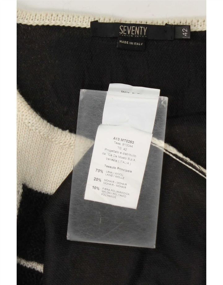 Seventy suéter feminino cropped aberto IT 42 médio esbranquiçado geométrico
