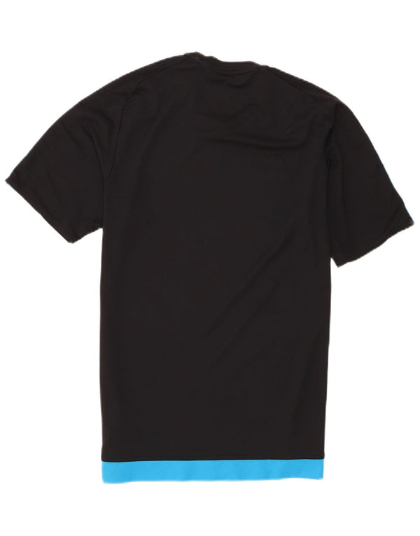 Adidas Mens Climalite Camiseta Top Médio Preto Colorblock Poliéster