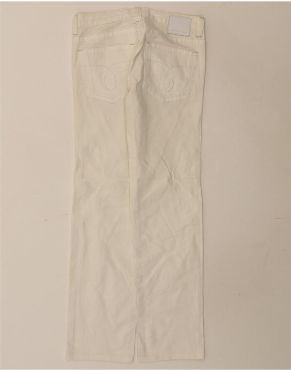 Calça feminina reta casual Calvin Klein W27 L29 algodão branco