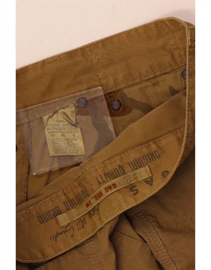 Shorts casual masculino Gas W30 algodão bege médio