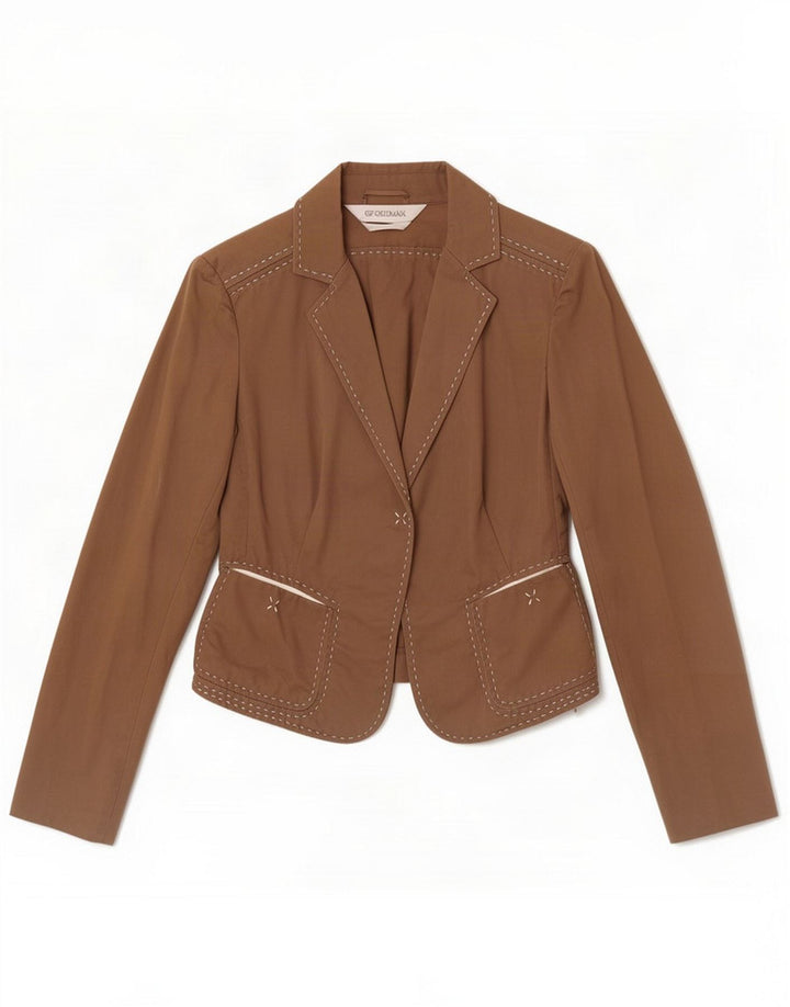 Jaqueta Blazer Feminina Sportmax Reino Unido 12 Algodão Marrom Médio