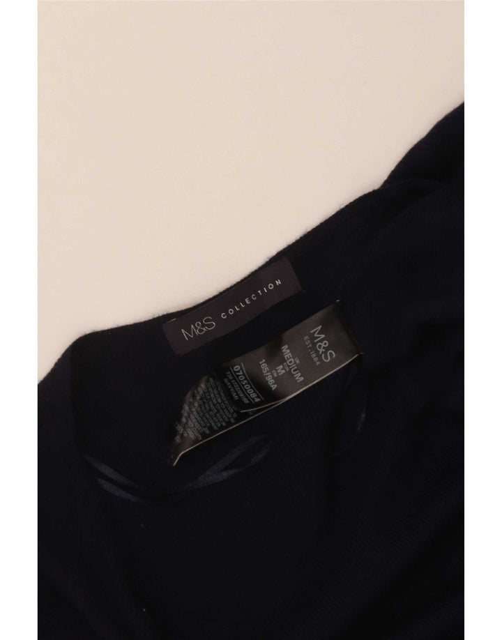 Suéter cardigã feminino Longline da Marks & Spencer Reino Unido 14 médio azul marinho