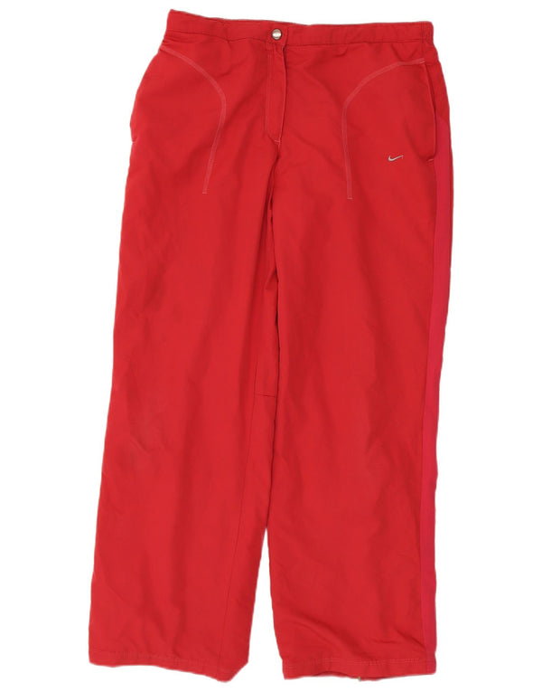 Calça esportiva Nike feminina à prova de vento UK 12 poliéster vermelho médio