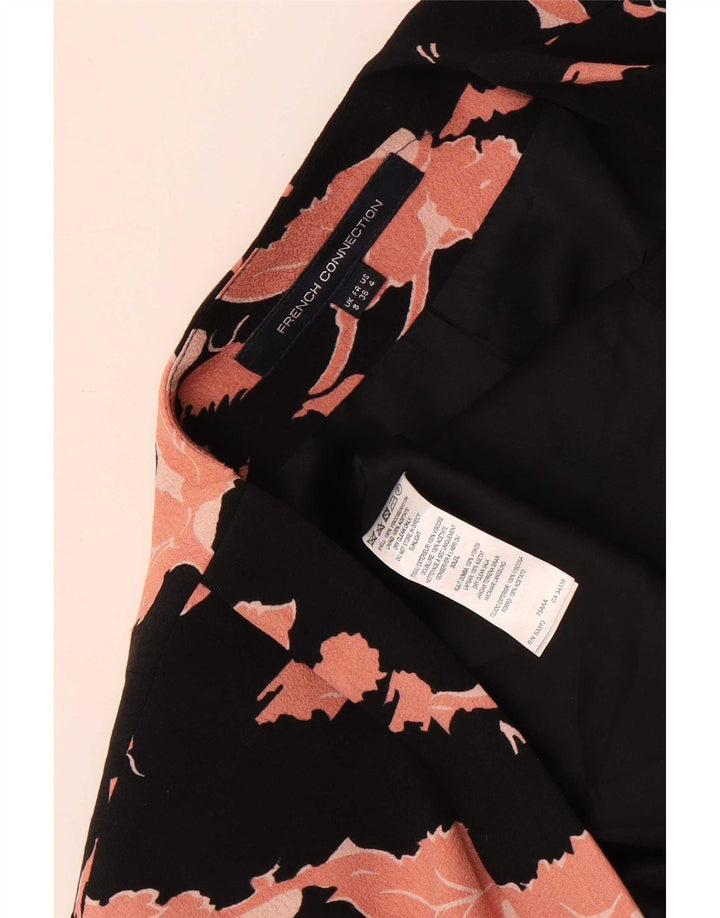 Jaqueta blazer feminina French Connection de ajuste solto Reino Unido 8 pequena floral preta