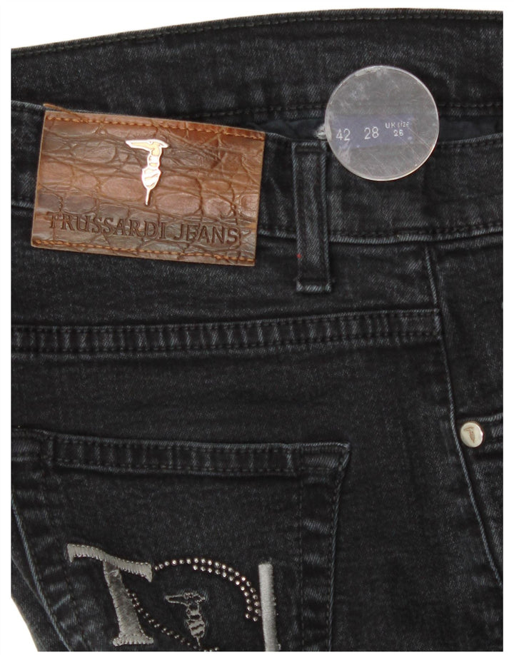 Jeans retos femininos Trussardi W26 L29 cinza