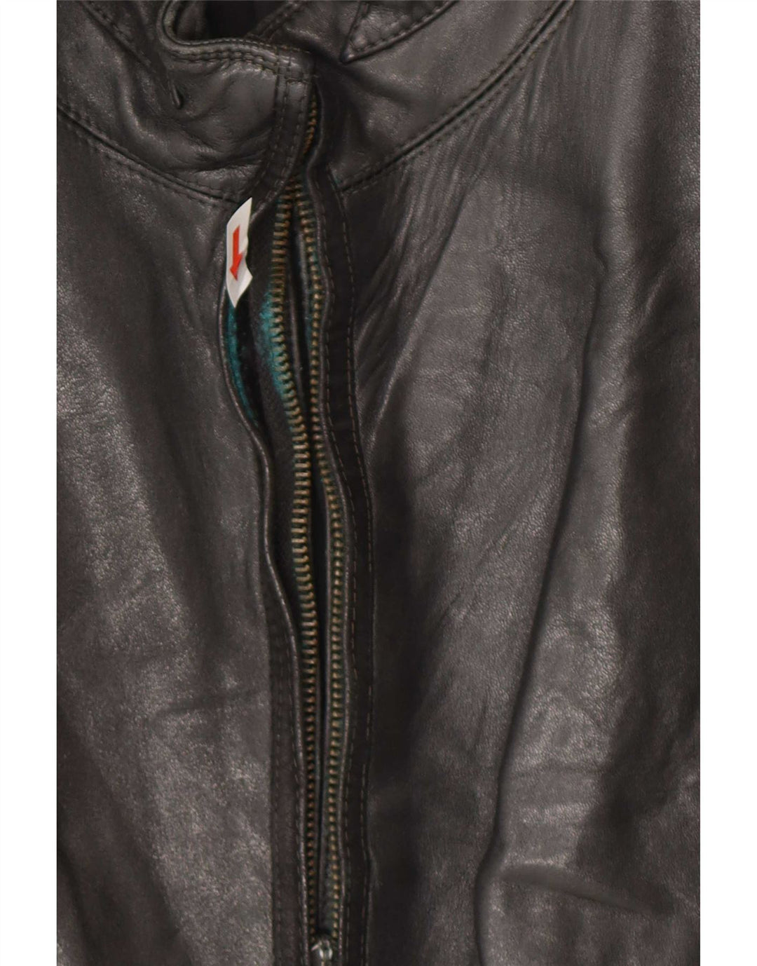 Jaqueta de couro feminina Gianni Versace Reino Unido 18 XL couro preto