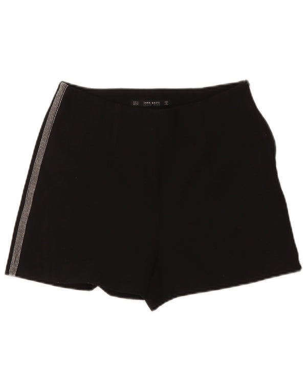 Zara Womens High Rise Hot Pants XS W24 Poliéster Preto
