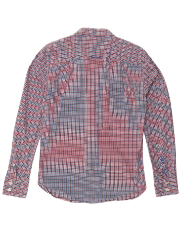 Camisa masculina Superdry médio rosa algodão guingão