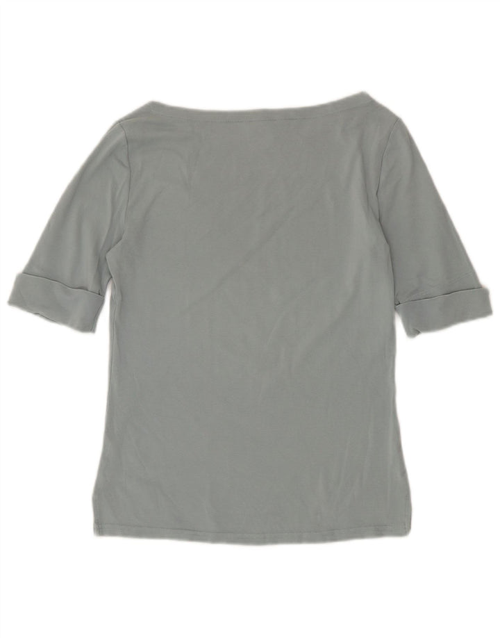 Ralph Lauren Top feminino manga 3/4 Reino Unido 12 cinza médio