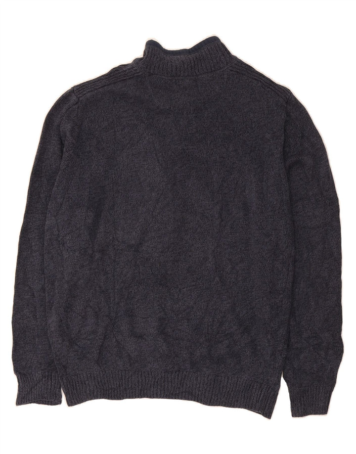 DOCKERS Mens Zip Neck Jumper Sweater XL Navy Blue Cotton Vintage Dockers and Second-Hand Dockers from Messina Hembry 