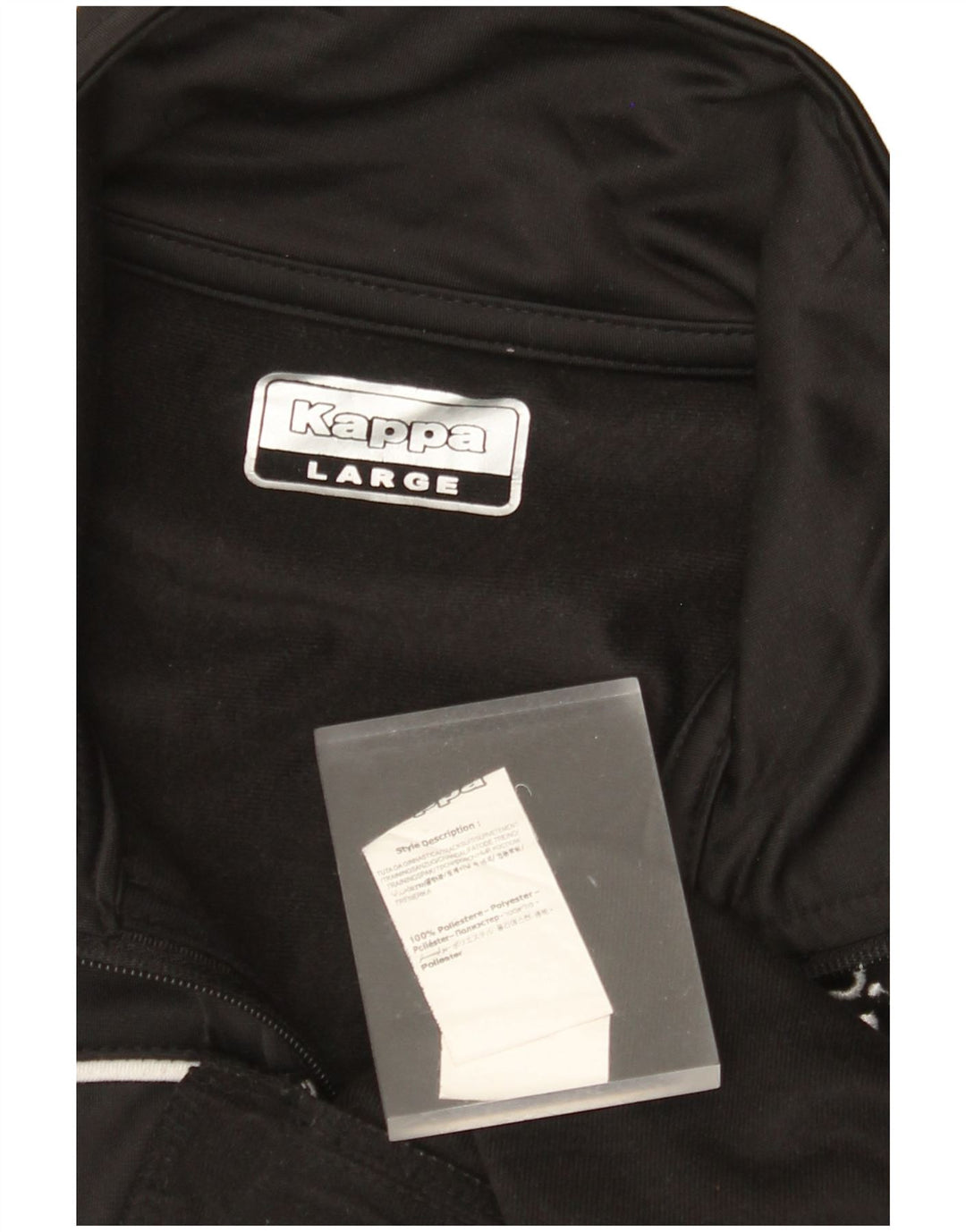KAPPA Mens Graphic Tracksuit Top Jaqueta Grande Poliéster Preto