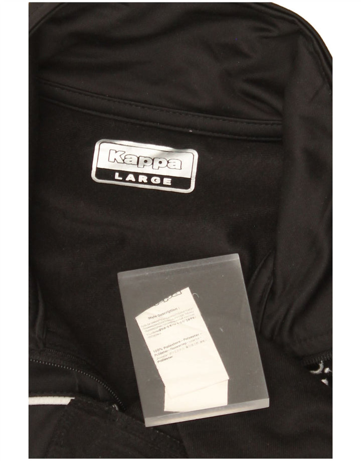 KAPPA Mens Graphic Tracksuit Top Jaqueta Grande Poliéster Preto