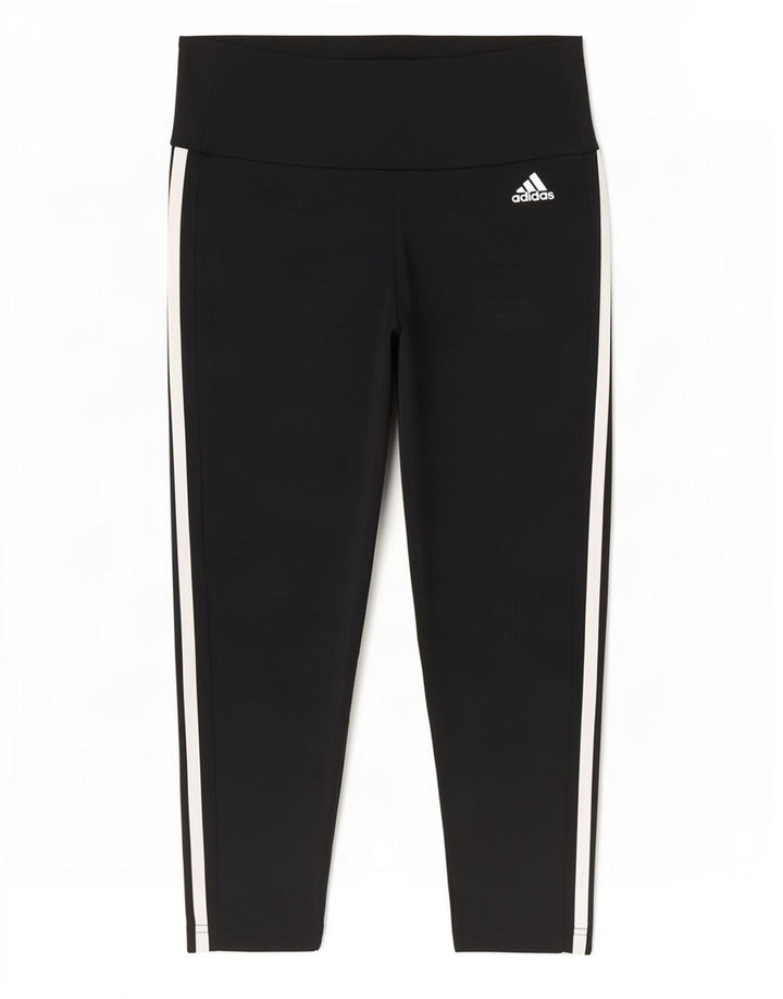 Adidas Womens Aeroready Capri Leggings Reino Unido 8/10 Pequeno Poliéster Preto