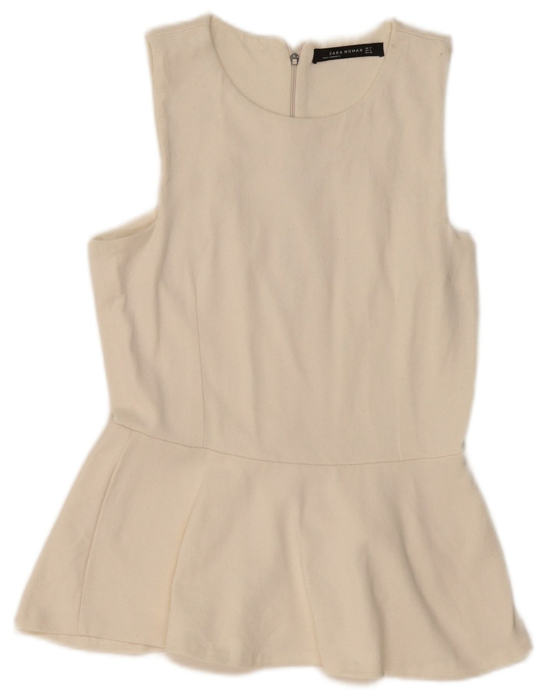 Blusa feminina sem mangas ZARA UK 12 Médio Off White