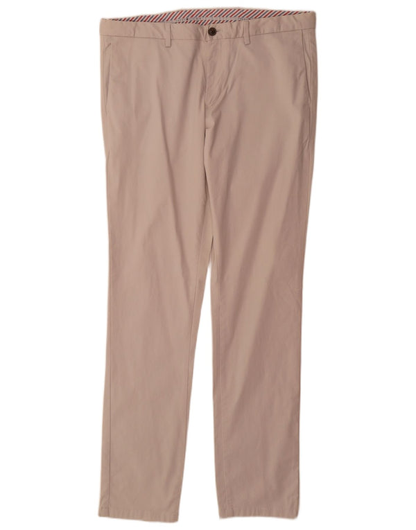 Tommy Hilfiger Mens Slim Chino Calças W36 L34 Off White Algodão