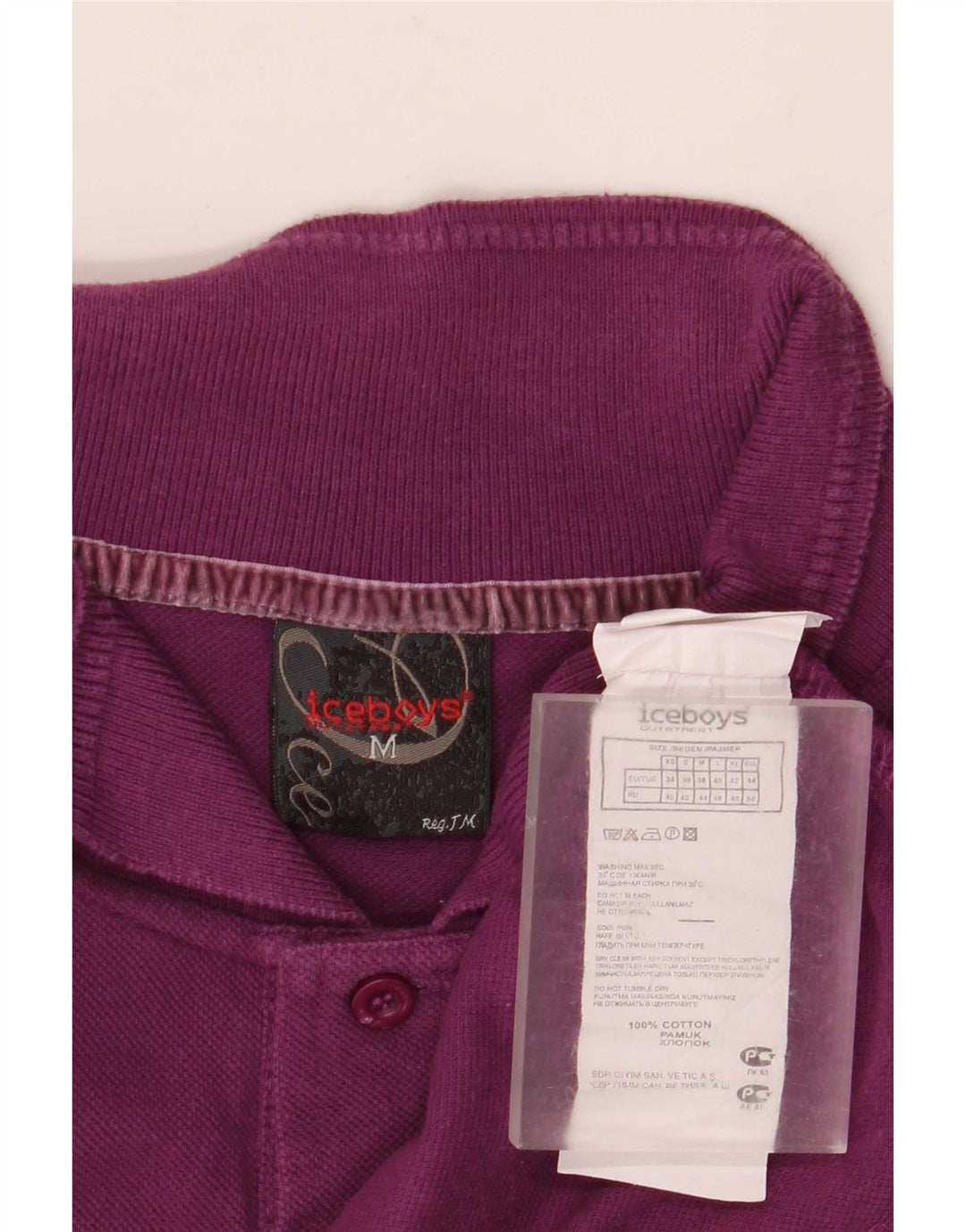 Camisa polo masculina vintage de algodão roxo médio