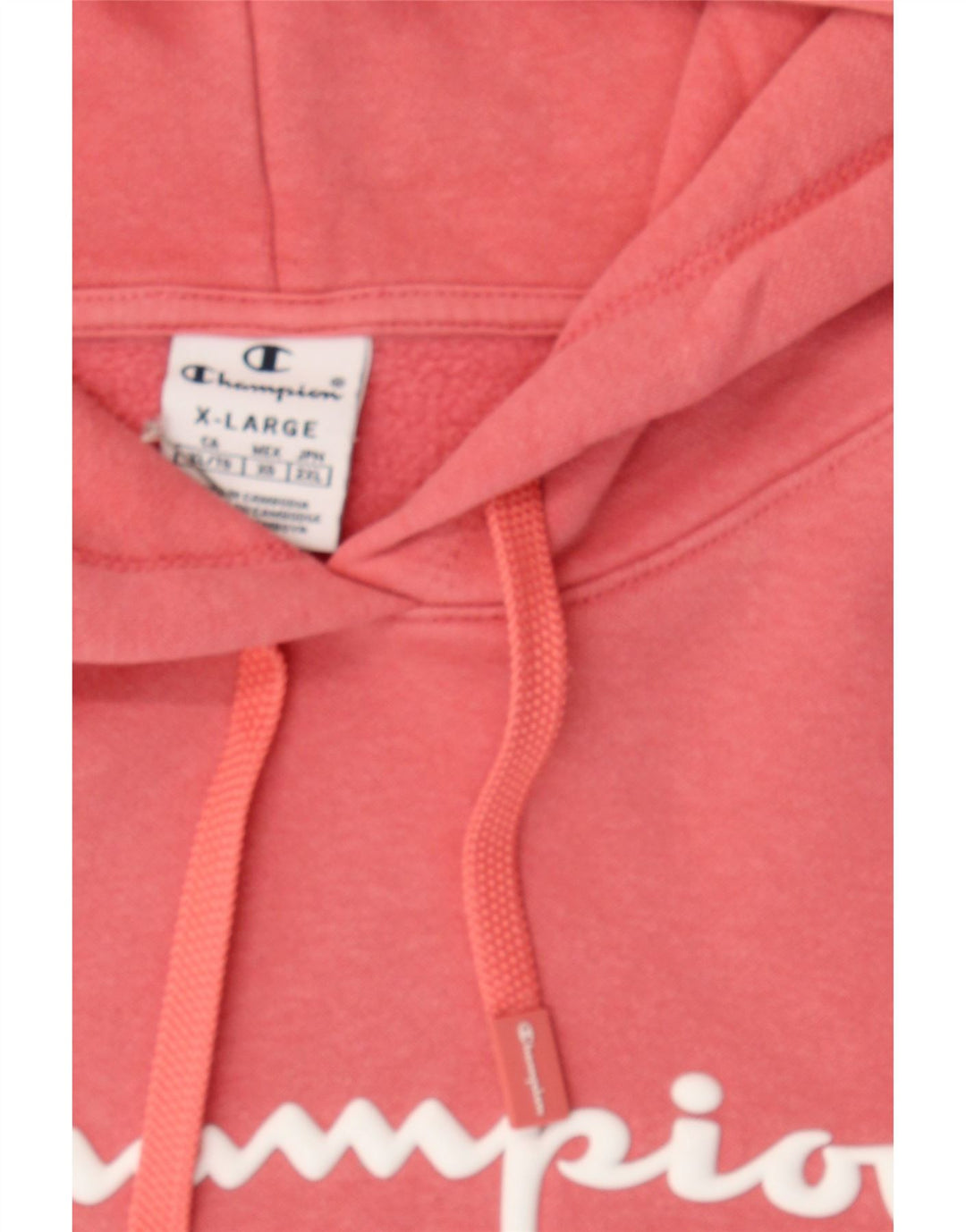 CHAMPION Womens Graphic Hoodie Jumper UK 18 XL Pink Cotton Vintage Champion and Second-Hand Champion from Messina Hembry 