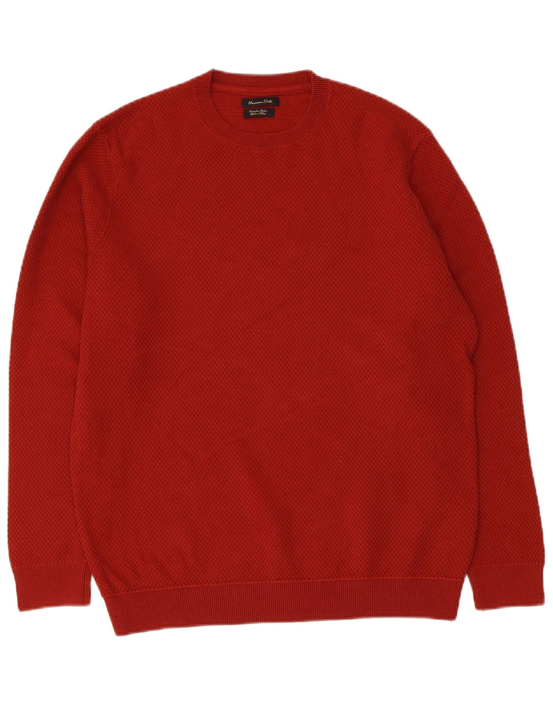 Suéter masculino Massimo Dutti com gola redonda, algodão médio vinho