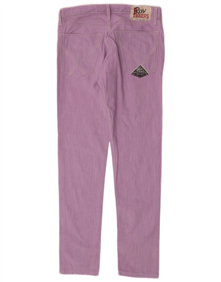 Roy Rogers Calça jeans feminina slim W33 L32 algodão roxo