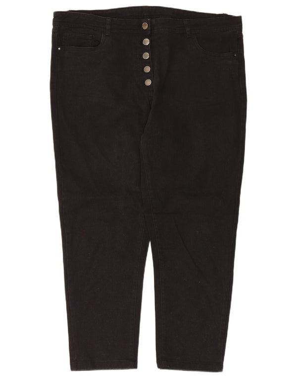 M&Co Jeans Capri Feminino Petite Cintura Alta Reino Unido 16 Grande W36 L24 Algodão Preto