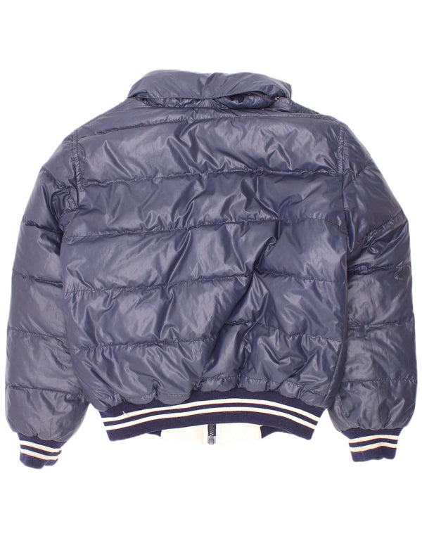 Jaqueta acolchoada reversível com capuz Fay Boys 7-8 anos listrado azul marinho