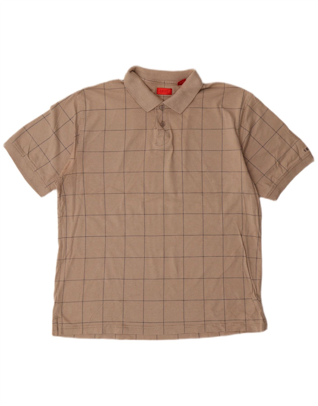 Camisa polo masculina Izod grande algodão geométrico bege