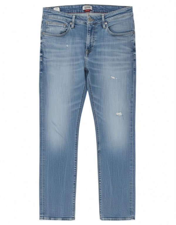 Tommy Hilfiger Mens Scanton Distressed Slim Jeans W33 L30 Blue Cotton