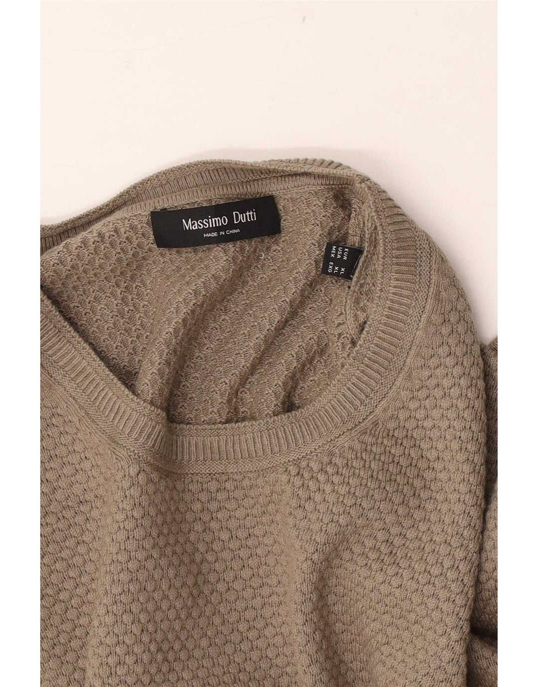 Suéter masculino Massimo Dutti com gola redonda XL bege