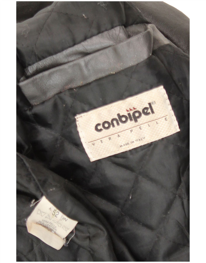 Jaqueta de couro masculina Conbipel IT 52 grande couro cinza