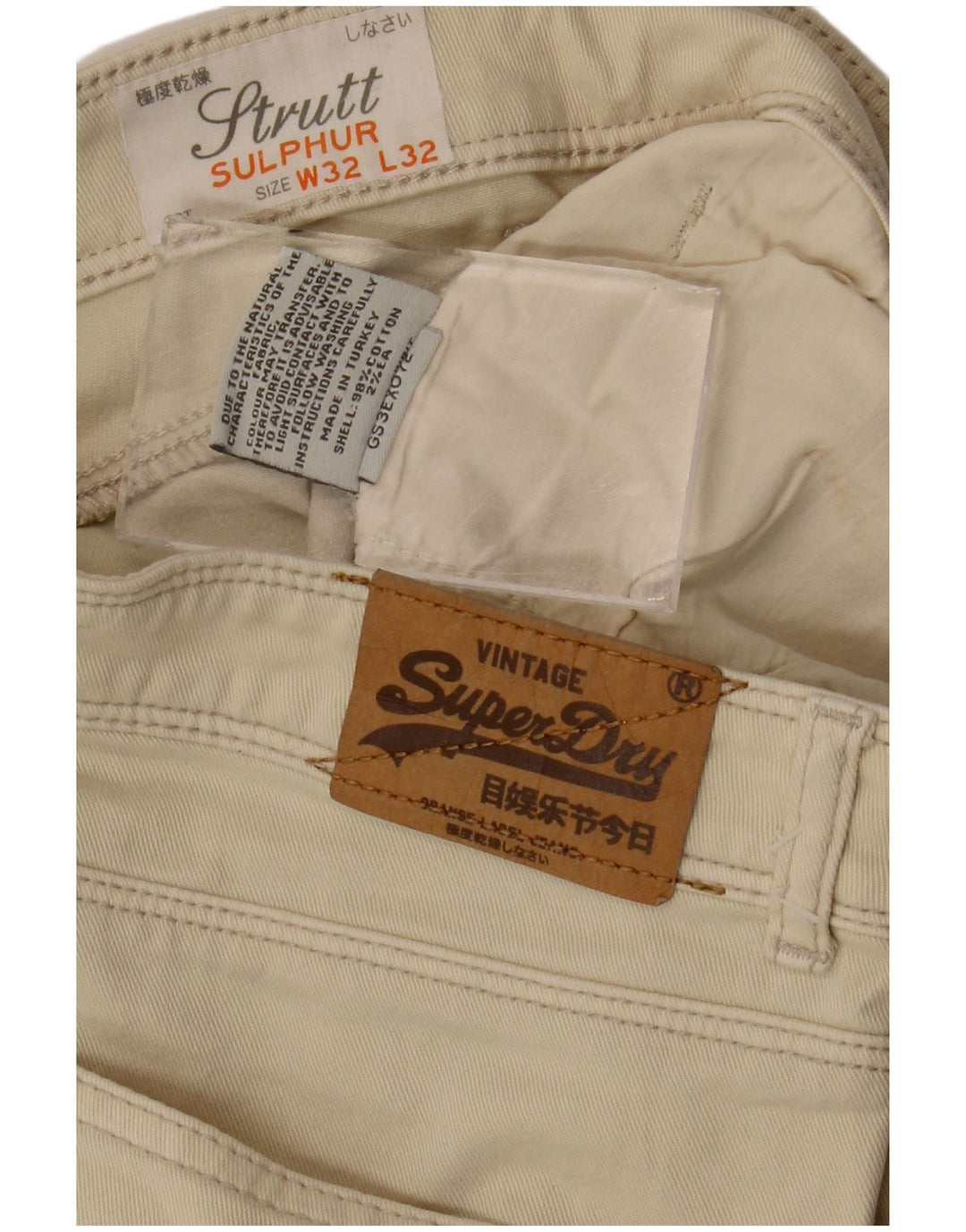 Jeans Superdry Feminino Slim W32 L25 Algodão Bege
