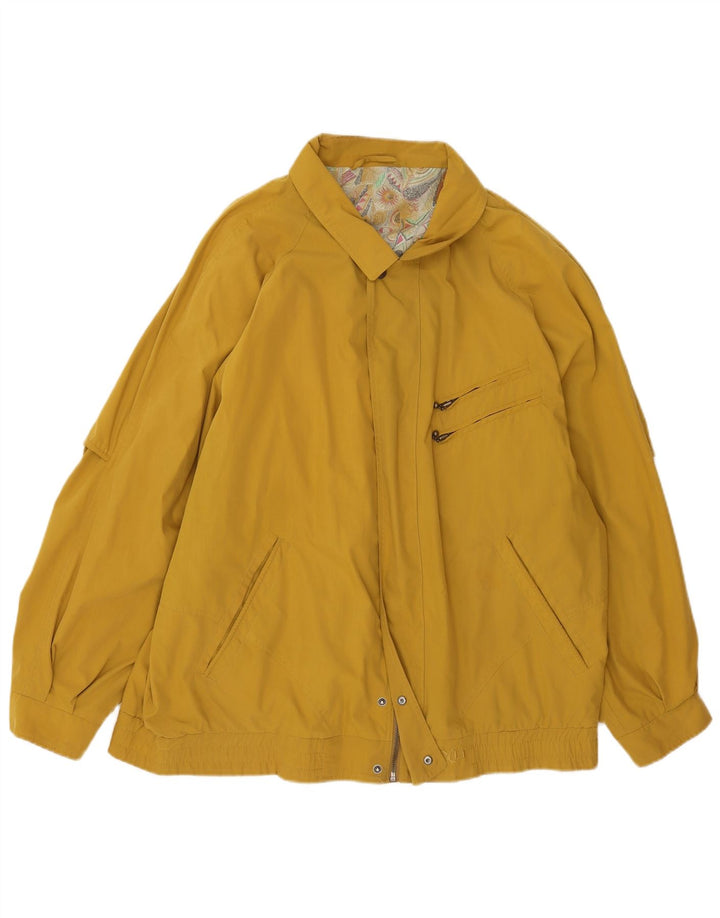 Jaqueta utilitária masculina vintage IT 56 3XL algodão amarelo