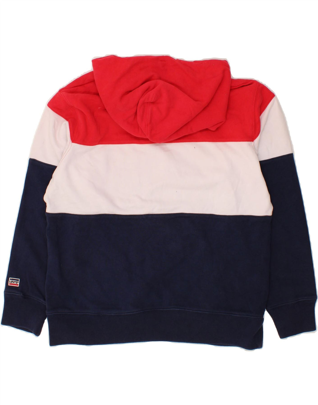 LEVI'S Womens Graphic Hoodie Jumper UK 16 Large Multicoloured Colourblock Vintage Levi's and Second-Hand Levi's from Messina Hembry 