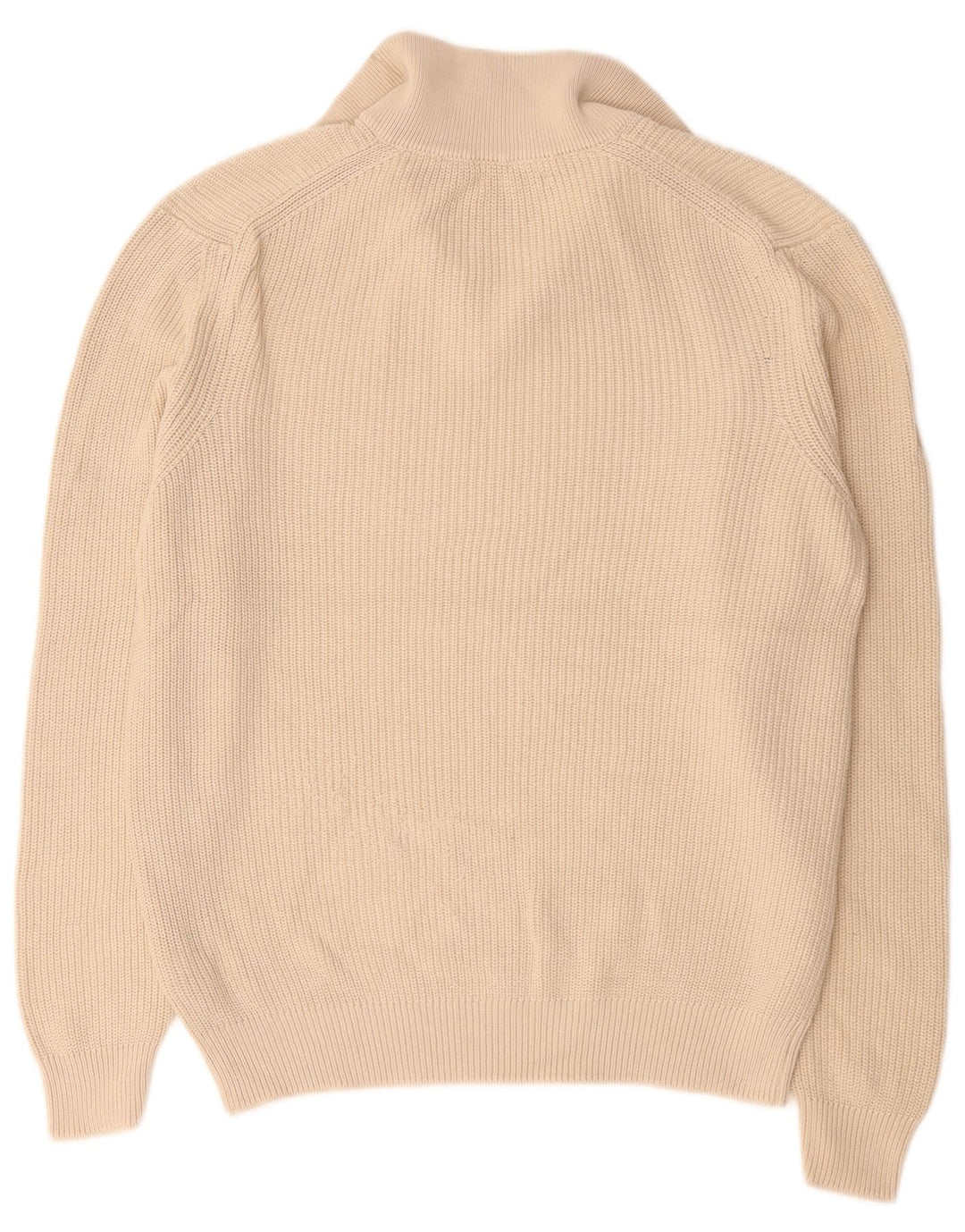 Suéter masculino Zara com zíper e gola grande de algodão bege