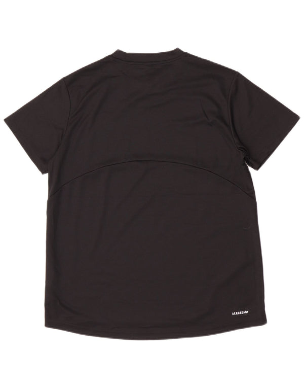 Adidas Womens Aeroready T-Shirt Top UK 16/18 Grande Preto Poliéster