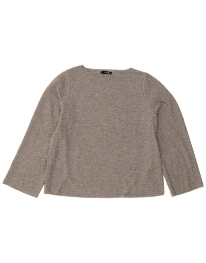 Zara Womens Trafaluc Oversized Top Manga Longa Reino Unido 10 Pequeno Cinza